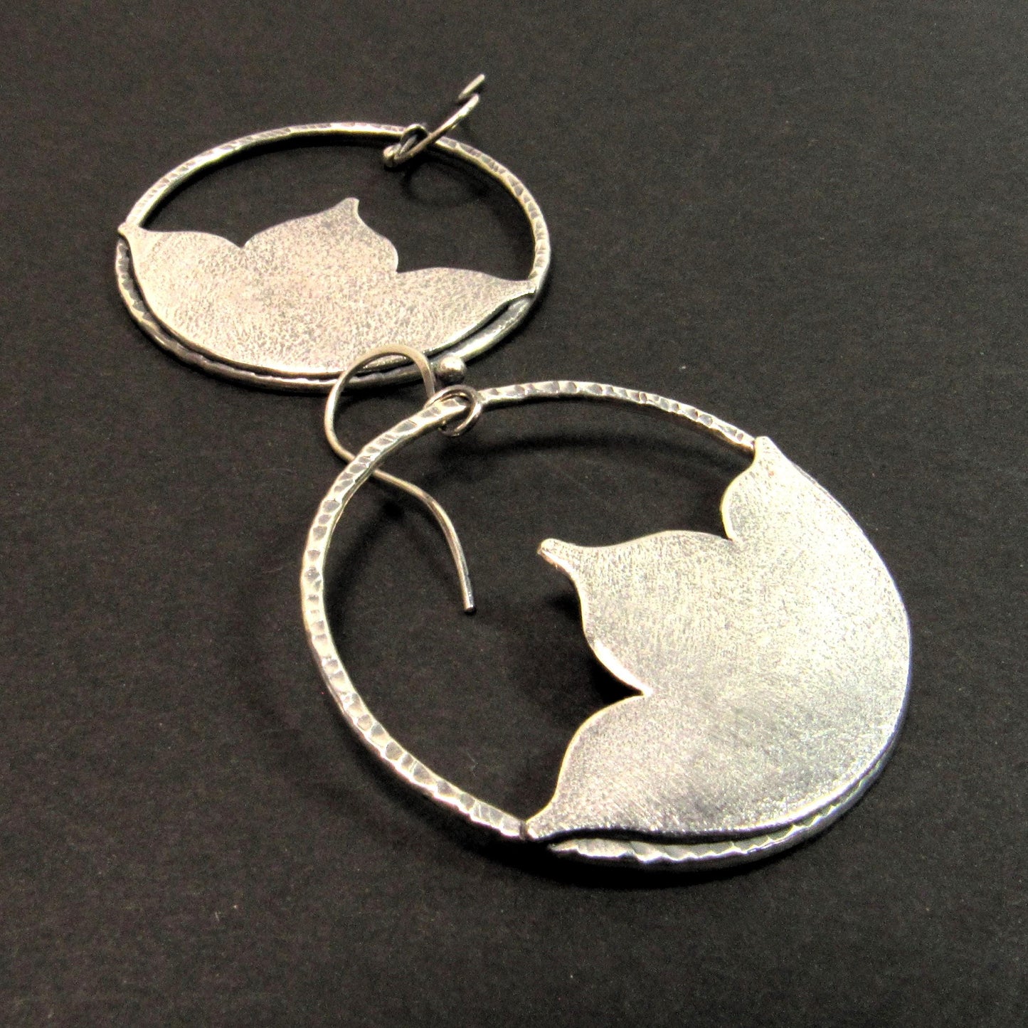 Large Lotus Hoop Earrings in Argentium Sterling Silver