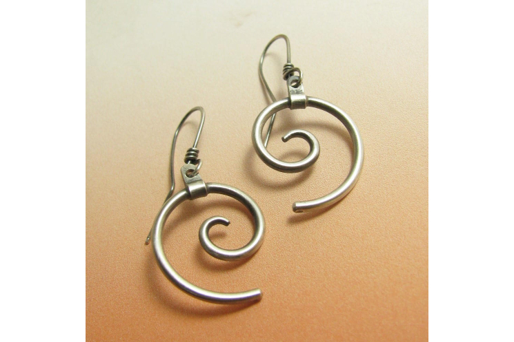 sterling silver contemorary spiral earrings photo 3