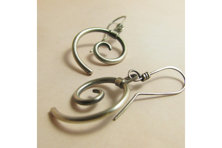 silver spirals contemporary earrings photo 2