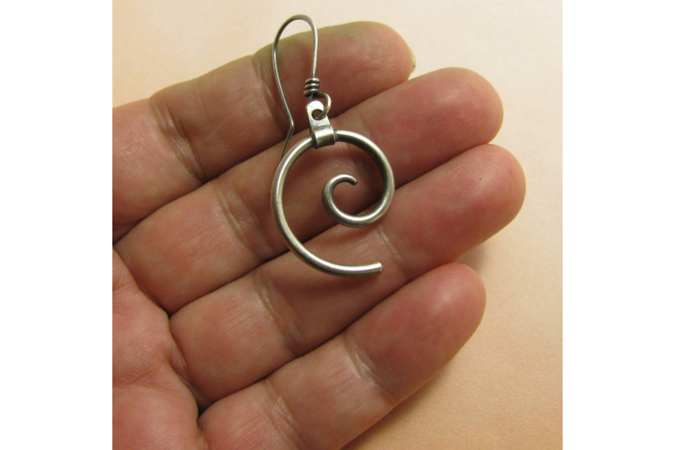 silver spirals contemporary earrings photo 4