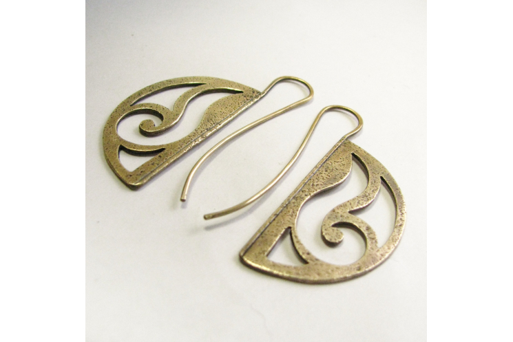 Solid Bronze Art nouveau Earrings