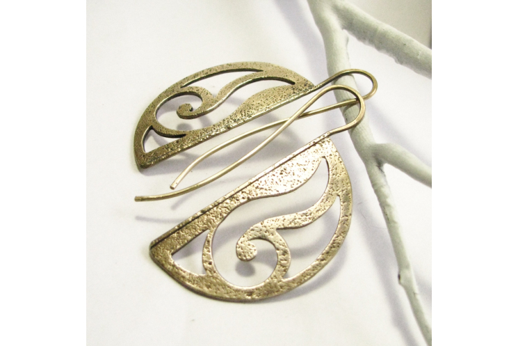 Solid Bronze Art nouveau Earrings