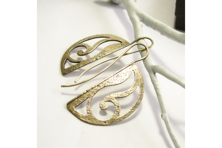 Solid Bronze Art nouveau Earrings