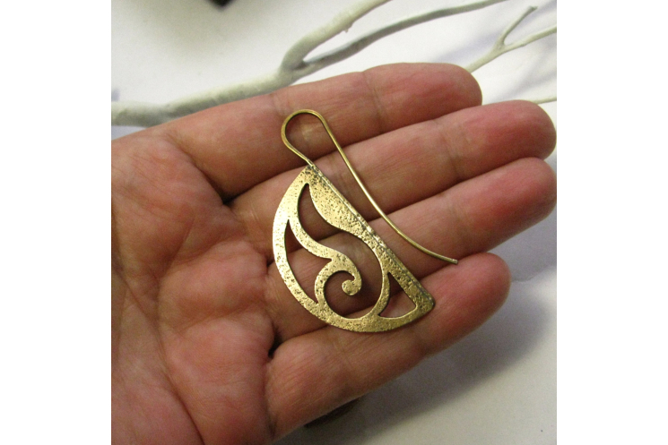 Solid Bronze Art nouveau Earrings