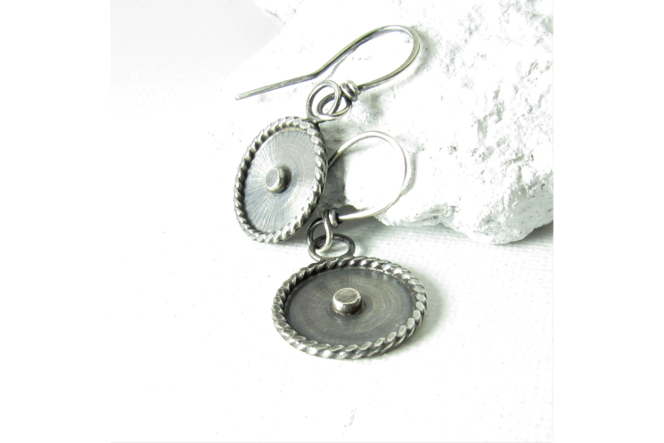 Unique Sterling Silver Disc Earrings