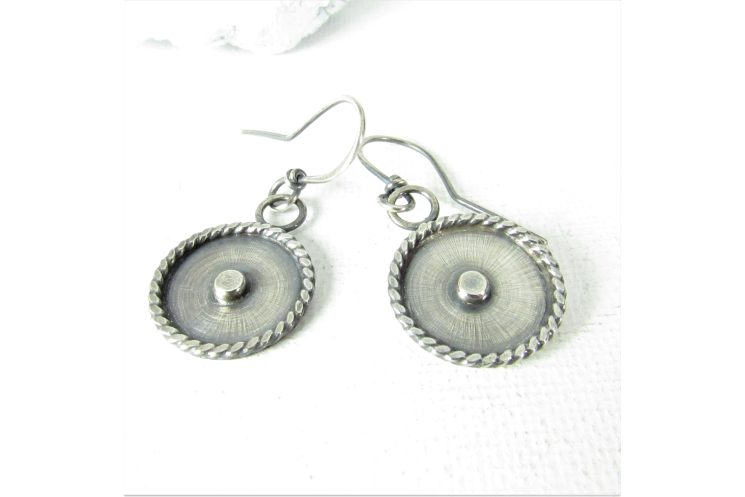 Unique Sterling Silver Disc Earrings