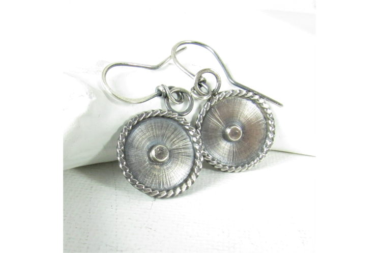 Unique Sterling Silver Disc Earrings