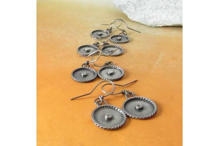 Unique Sterling Silver Disc Earrings