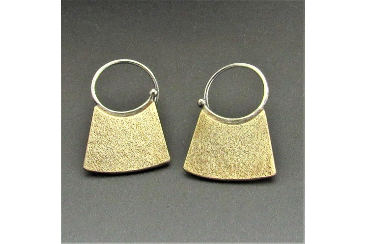 Handcrafted Modern Sterling Silver And Bronze Earrings By Mocahete