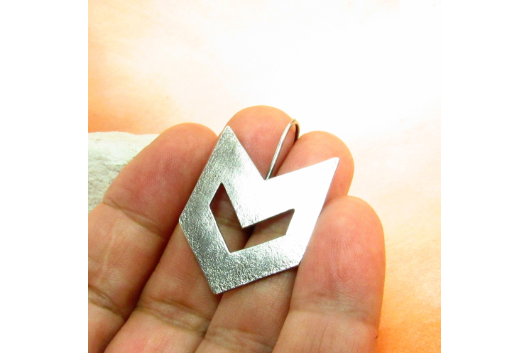 Contemporary Southwest Sterling Silver Chevron Earrings - Image 5