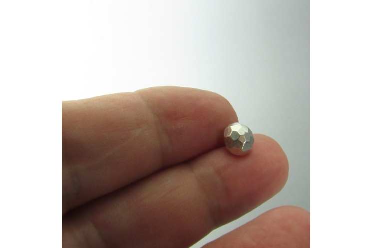 argentium sterling silver faceted nugget stud earrings