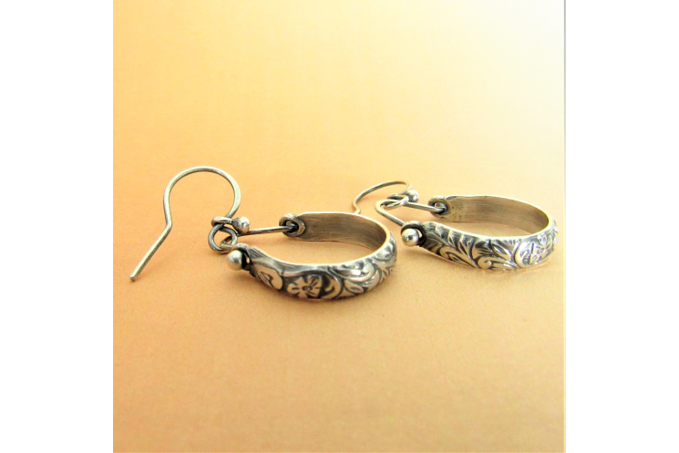 Sterling Silver Floral Dangle Earrings  - image 4