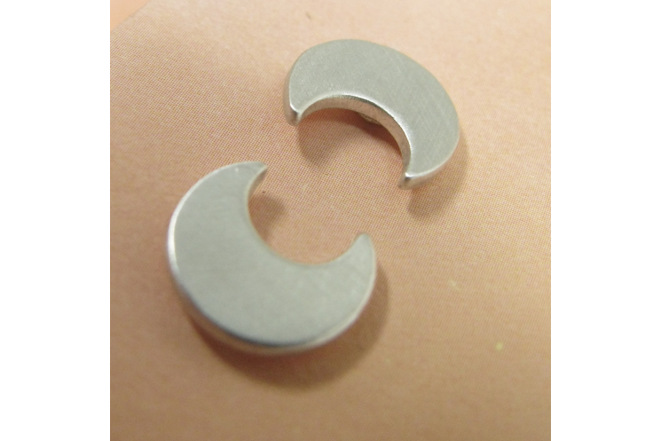 Sterling Silver Crescent Moon Stud Post Back Earrings - Image 3