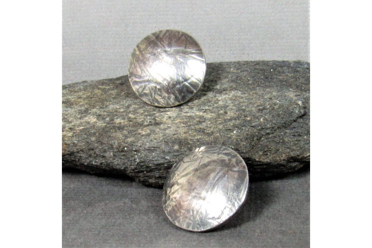 Post Back Argentium Sterling Silver Disc Earrings