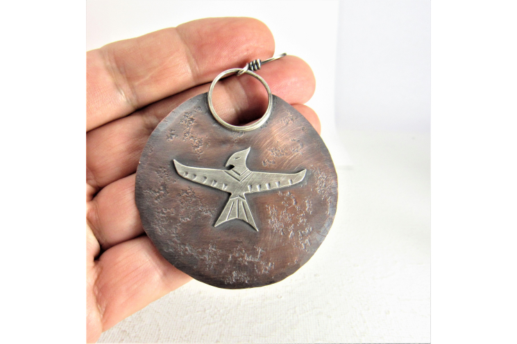 Phoenix Earrings, Mythological Extra Large Mixed Metal Bird Earrings
