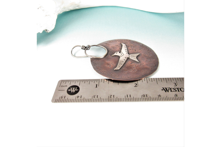 Phoenix Earrings, Mythological Extra Large Mixed Metal Bird Earrings