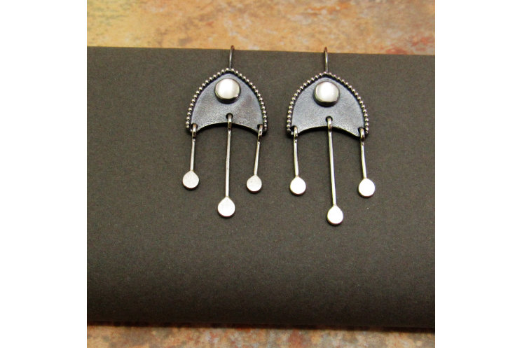 Moonstone Medusa Earrings - Image 3