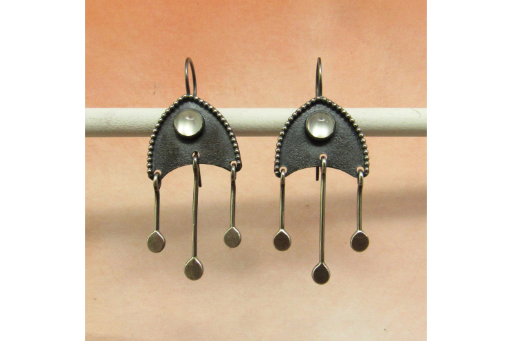 Moonstone Medusa Earrings - Image 1