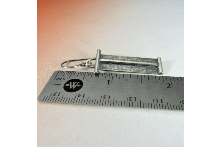Contempory Argentium Sterling Silver Rectangular Geometric Earrings