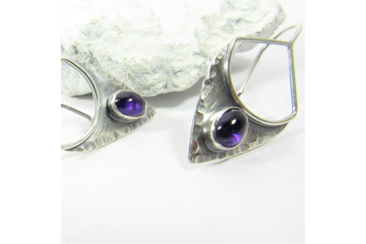Amethyst Earrings In Argentium Sterling Silver