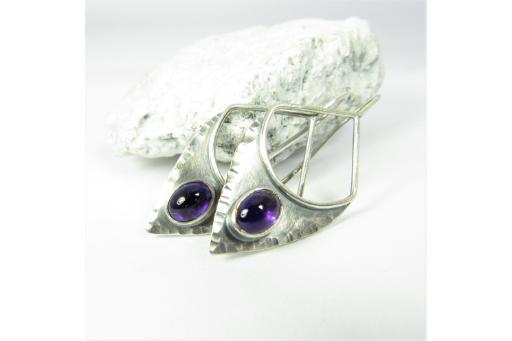 Amethyst Earrings In Argentium Sterling Silver
