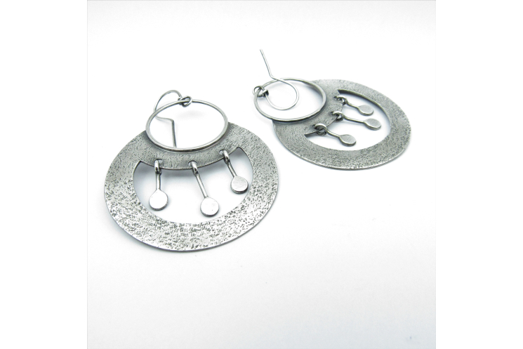 Large Argentium Sterling Silver Nefertiti Earrings