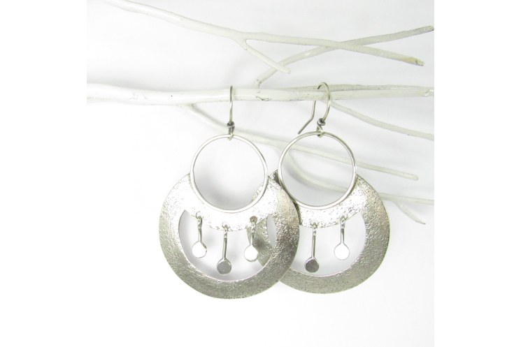 Large Argentium Sterling Silver Nefertiti Earrings