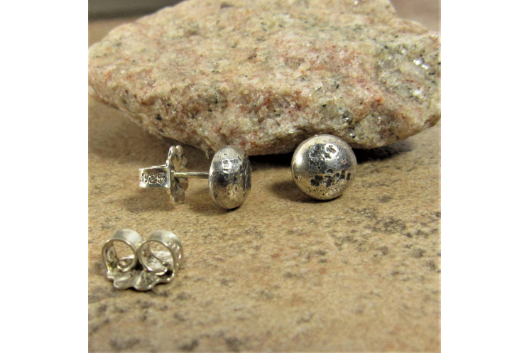 Textured Argentium Sterling Silver Nugget Earrings