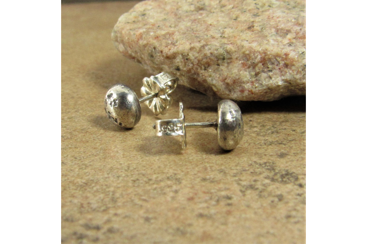 Textured Argentium Sterling Silver Nugget Earrings
