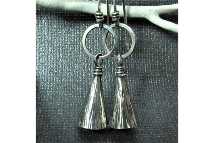 Swingy Argentium Sterling Silver Cone Earrings