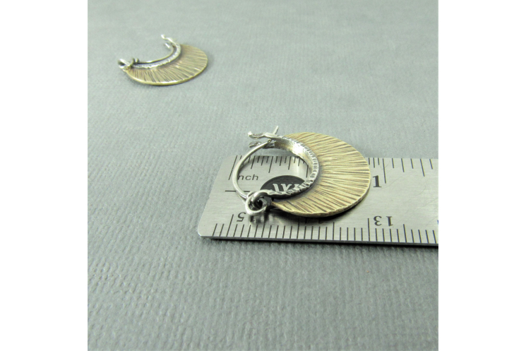 small brass hoops with latching ear wire