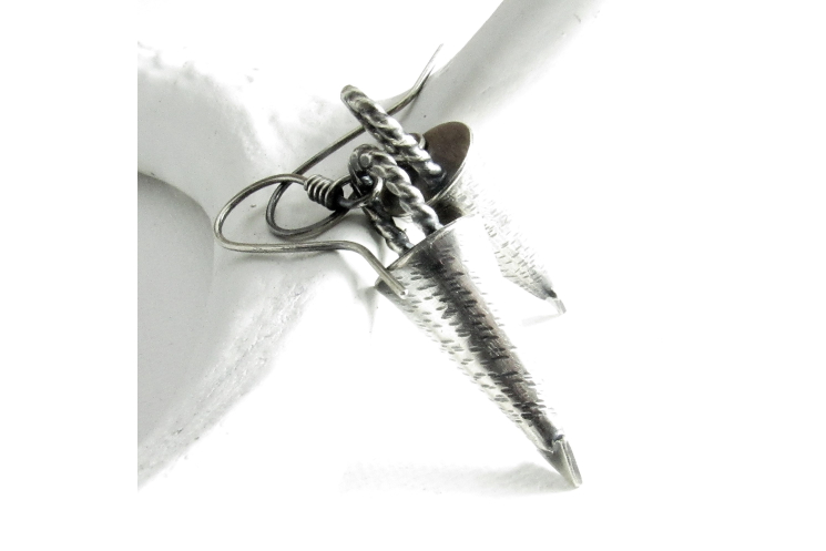 Argentium Sterling Silver Cone Earrings