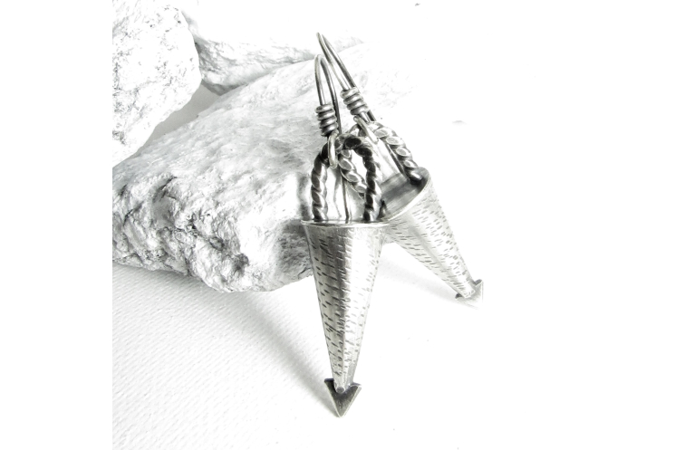 Argentium Sterling Silver Cone Earrings