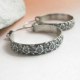 1.5" sterling silver floral hoop earrings image 3
