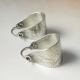 Contemporary Large Argentium Sterling Silver Saddle Hoop Earrings - Image 2