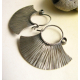 sterling silver tribal fan earrings - image 3