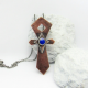 Lapis Lazuli, Mixed Metal, Copper And Silver Ankh Pendant Necklace
