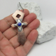 Lapis Lazuli, Mixed Metal, Copper And Silver Ankh Pendant Necklace