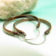 Lareg Hammered Copper Hoop Earrings Image 2