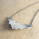 Argentium Sterling Silver Bat Pendant Necklace With Black Onyx