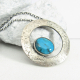 Modern Argentium Sterling Silver And Kingman Turquoise Necklace