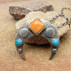 Spiny Oyster And Turquoise Sterling Silver Contemporary Naja Necklace