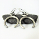 Handcrafted Argentium double circle earrings, chunky design, tribal influence