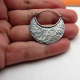 Large Hammered Sterling Silver Crrescent Hoops With Friction Clasp