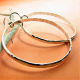 Large Hammered Argentium Sterling Silver Circle Hoop Earrings - 2