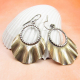 Bronze And Sterling Silver Mixed Metal Ruffle Earrings