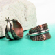 Two Tone Copper And Sterling Silver Basket Hoop Earrings - Image 2