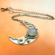 Moonstone Crescent Moon Pendant Necklace In Argentium Sterling Silver - 3