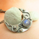 Moonstone Crescent Moon Pendant Necklace In Argentium Sterling Silver - 4