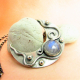 Moonstone Crescent Moon Pendant Necklace In Argentium Sterling Silver - 1